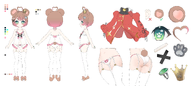 artist:ndrph ass official_art panties princess_outfit reference_sheet short_hair sleepwear tail // 2420x1080 // 688KB
