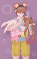 artist:funkydealer blush character:pawnii_chan feet flat_chest heart holding_hands princess_carry steam // 2500x4000 // 3.0MB