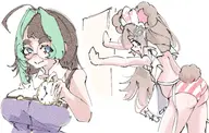 artist:parasi ass character:irina naked_apron panties striped_panties sweat_drop tail // 1537x979 // 326KB