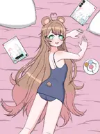 artist:arp777pilipinas bed dango fan_commission pillow sukumizugi swimsuit tail // 1536x2048 // 298KB