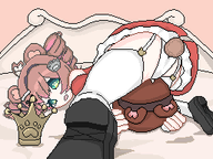 artist:val_aconite bed butt character:irina crown panties pawnii_chan_plush princess_outfit // 256x192 // 14KB