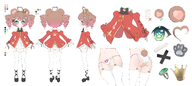 artist:ndrph ass official_art panties princess_outfit reference_sheet tail twintails // 2420x1080 // 769KB