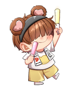 artist:dekzyl1_ character:pawnii_chan chibi glowstick official_art // 2126x2693 // 1.8MB