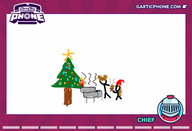 artist:chiefraub character:irina character:pawnii_chan christmas christmas_tree gartic_phone grill hamburger sketch star // 770x525 // 50KB