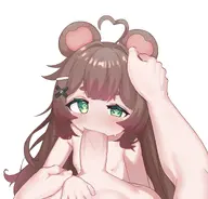 artist:jahe_png completely_nude fan_commission fellatio flat_chest headpat nipples // 4096x3917 // 589KB