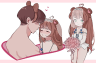 artist:puffycloudist back bouquet character:irina character:pawnii_chan cunny heart honeymoon kissing lingerie lingerie_gloves long_hair looking_at_viewer saliva_trail wedding wedding_tiara wedding_veil // 1763x1157 // 797KB
