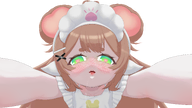 apron artist:funkydealer blush flat_chest incoming_hug incoming_kiss kissing saliva saliva_trail transparent_background // 3840x2160 // 2.2MB