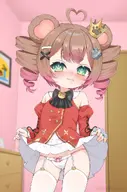 artist:eroneko_senpai blush crown lifting_skirt merch official_art princess_outfit ring thigh_highs twin_drills uoh // 717x1080 // 186KB