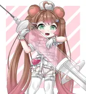 artist:equus_ignis cleavage_cutout cross gloves heart nurse_uniform panties syringe thigh_highs // 1457x1596 // 302KB