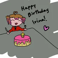 artist:buttsqueak birthday cake heart princess_outfit smile twin_drills uoh // 2400x2400 // 208KB